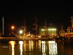 nave scuola Amerigo Vespucci poero di Livorno notturno