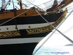 Venezia nave scuola Amerigo Vespucci arabeschi in foglia d'oro polena