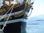 nave scuola Amerigo Vespucci arabeschi in foglia d'oro polena
