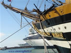 tre prore nave amerigo vespucci porto di Livorno