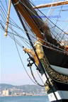 nave scuola Amerigo Vespucci polena e arabeschi in foglia d'oro