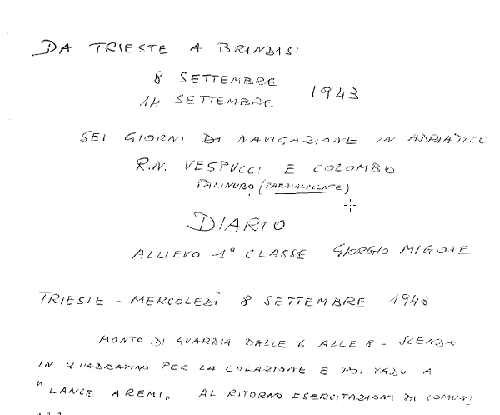 diario a bordo della nave Vespucci 1943 giorgio Migone