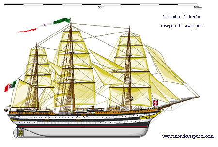 disegno nave scuola Cristoforo Colombo