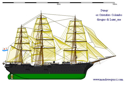 disegno nave scuola Dunay ex Cristoforo Colombo
